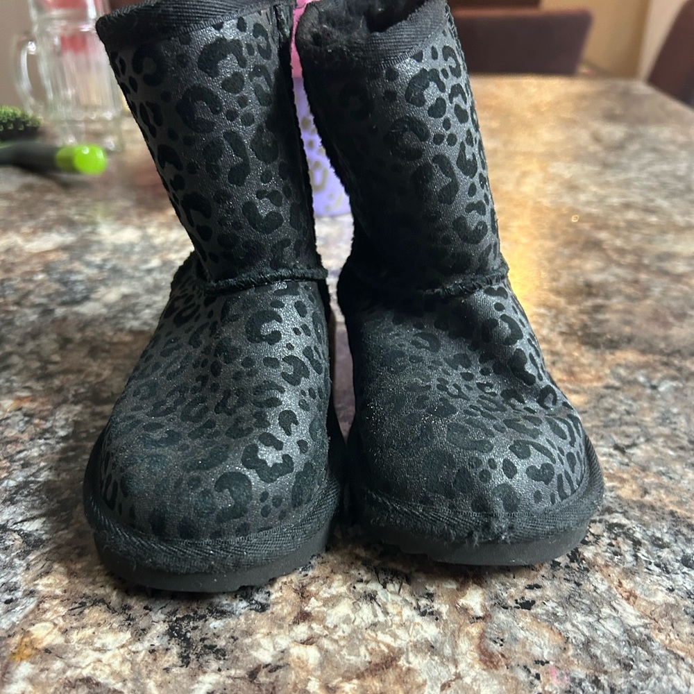 Toddler size 10 black Cheetah Ugg boots